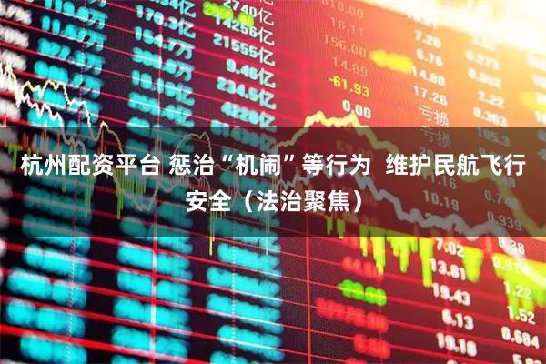 杭州配资平台 惩治“机闹”等行为  维护民航飞行安全（法治聚焦）